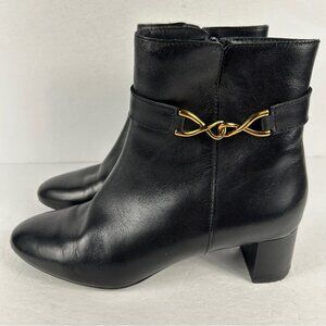 💕Geox Black and Gold Ankle Booties with Classic Design leather 39